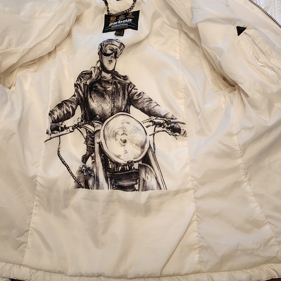 Barbour International Folco Extractor Quilted Jacket White 14 Bikercore - Picture 13 of 13